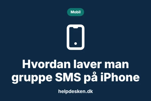 Grafisk featured image i kategorien Mobil, med et stiliseret device mobile-ikon på ensfarvet baggrund, der illustrerer emnet Hvordan laver man gruppe SMS på iPhone