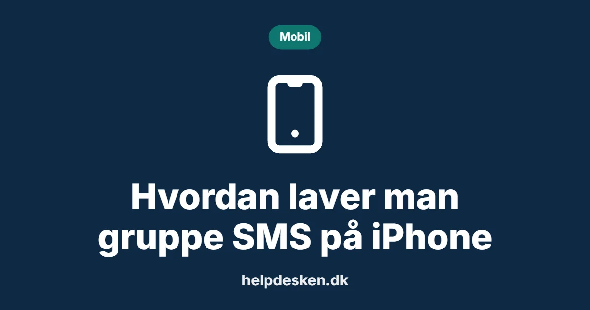 Grafisk featured image i kategorien Mobil, med et stiliseret device mobile-ikon på ensfarvet baggrund, der illustrerer emnet Hvordan laver man gruppe SMS på iPhone