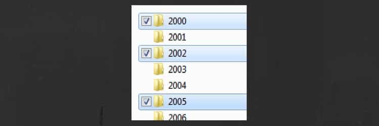 Markering af mange filer i Windows
