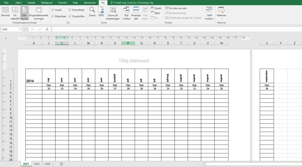 Udskrive et Excelark på 1 side - Excel Vis udskrift