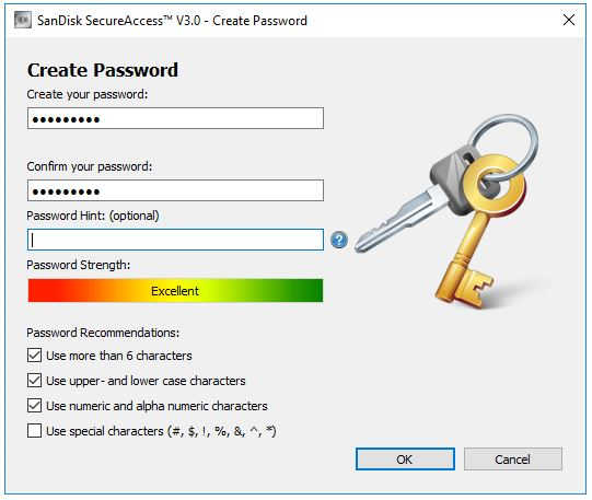 usb key password protection