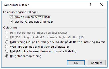 Sådan kan du komprimere et Office dokument. Komprimering af et billede i Office