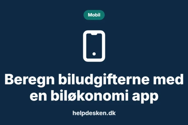 Grafisk featured image i kategorien Mobil, med et stiliseret device mobile-ikon på ensfarvet baggrund, der illustrerer emnet «Beregn biludgifterne med en biløkonomi app».