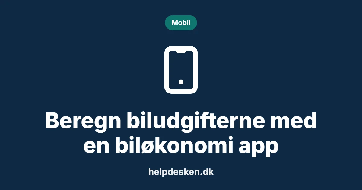 Grafisk featured image i kategorien Mobil, med et stiliseret device mobile-ikon på ensfarvet baggrund, der illustrerer emnet «Beregn biludgifterne med en biløkonomi app».