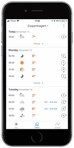 De bedste rejseapps - Yr - Den bedste vejr app