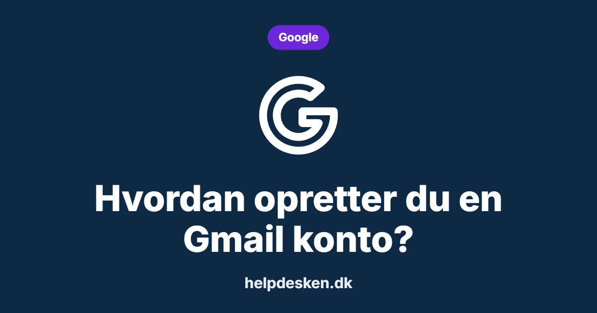 Grafisk featured image i kategorien Google, med et stiliseret brand google-ikon på ensfarvet baggrund, der illustrerer emnet «Hvordan opretter du en Gmail konto?».