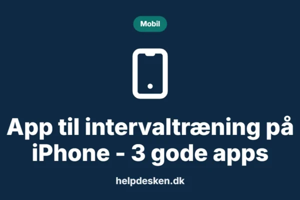 Grafisk featured image i kategorien Mobil, med et stiliseret device mobile-ikon på ensfarvet baggrund, der illustrerer emnet «App til intervaltræning på iPhone - 3 gode apps».