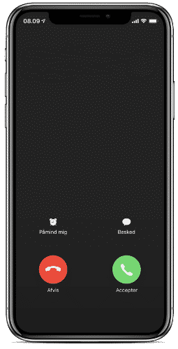 Besvar opkald med besked på iPhone