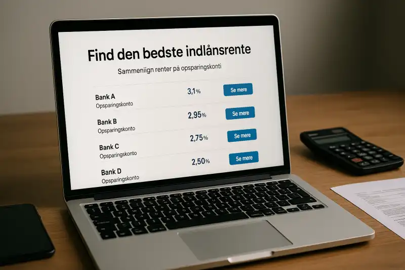 Sammenlign banker og find den bedste indskudsrente til din opsparing