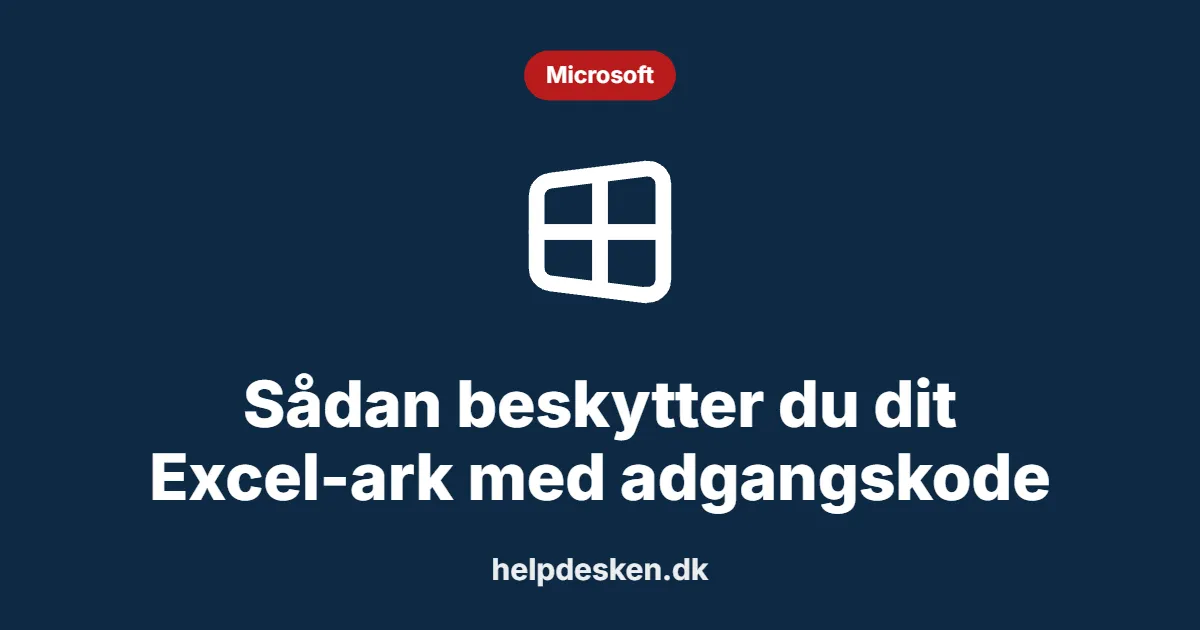 Sådan beskytter du dit Excel-ark med adgangskode