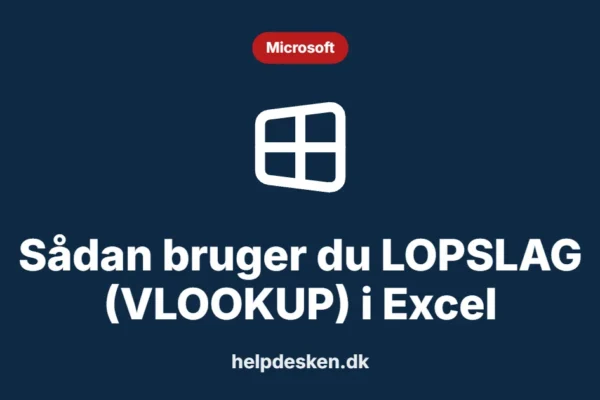 Sådan bruger du LOPSLAG (VLOOKUP) i Excel