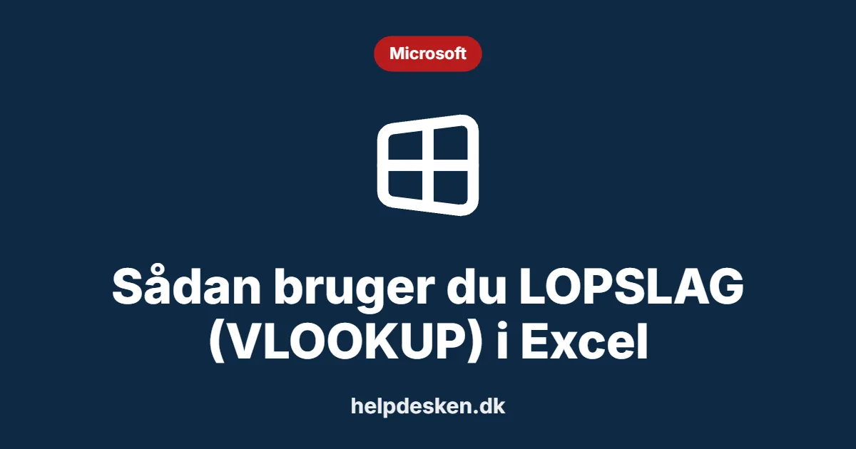Sådan bruger du LOPSLAG (VLOOKUP) i Excel