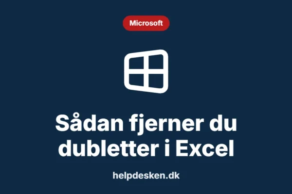 Grafisk featured image i kategorien Microsoft, med et stiliseret brand windows-ikon på ensfarvet baggrund, der illustrerer emnet «Sådan skifter du RAMSådan fjerner du dubletter i Excel».